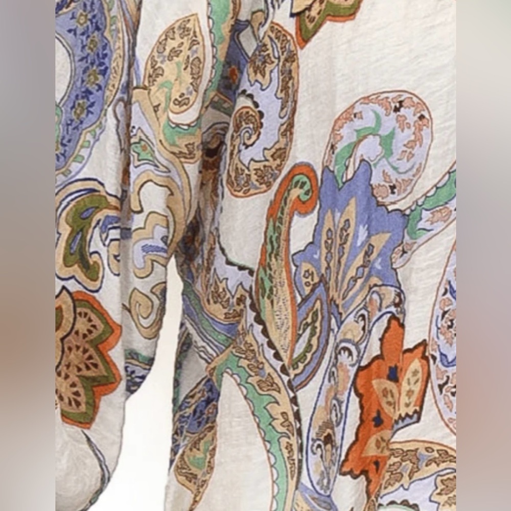 ee:some Paisley Print Blouse - Multicolor. NEW. Small. Boho Lightweight Comfy - Picture 7 of 7